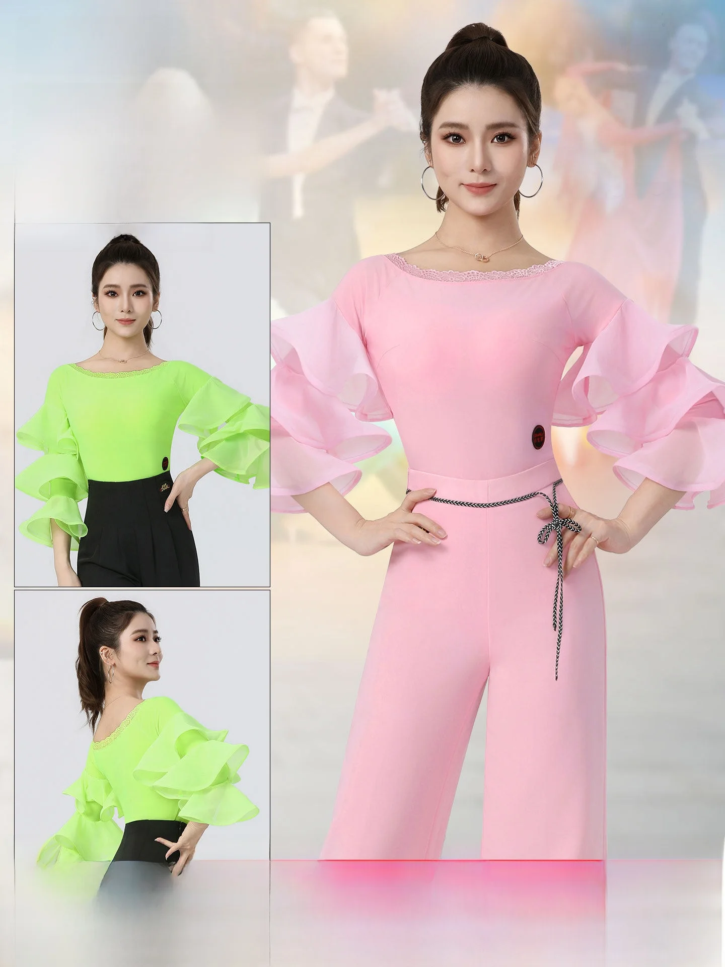 uniforme-de-danza-moderna-rosa-para-mujer-top-para-baile-cuadrado-traje-de-practica-de-danza-latina-con-mangas-de-encaje-c