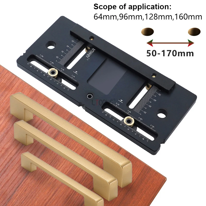 

Aluminum Alloy Handles Punching Locator Woodworking Installation Furniture Closet Door Handles Adjustable Aids Guide Open Holes
