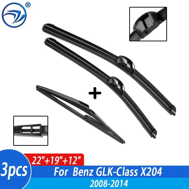 Wiper Front & Rear Wiper Blades Set For Mercedes-Benz GLK-Class X204 2008 09 10 11 12 13 14 Windshield Windscreen 22