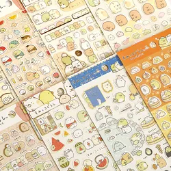 8 hojas/lote Kawaii Anime japonés Sumikko Gurashi pegatinas de papel de aluminio dorado Scrapbooking Diy lindo diario adhesivo de papelería Deco