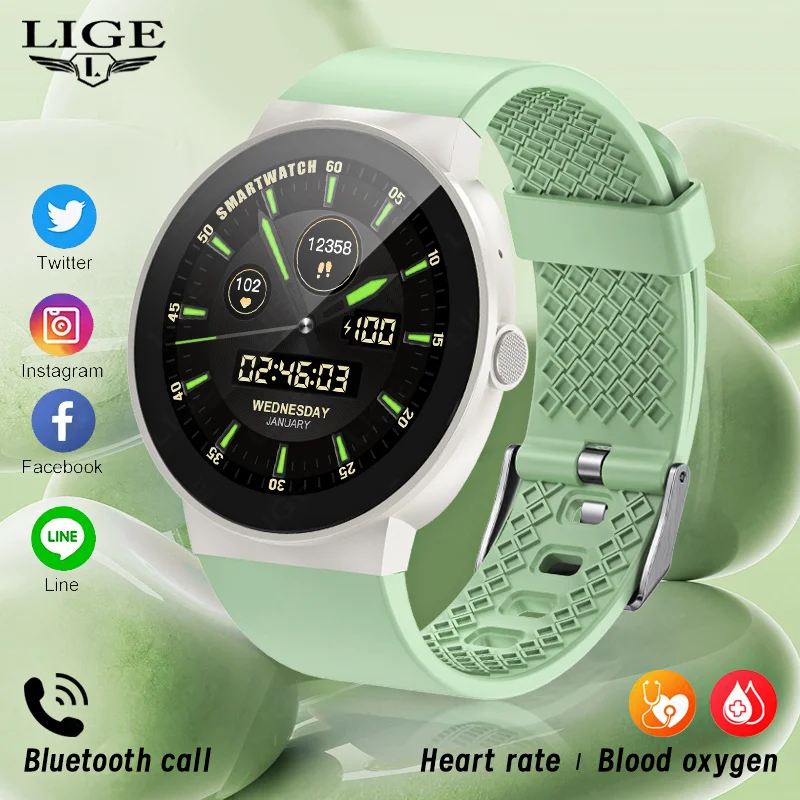 

Смарт-часы LIGE 2026 для женщин, розовые, с Bluetooth-вызовами, фитнес-трекер, умный браслет для девушек