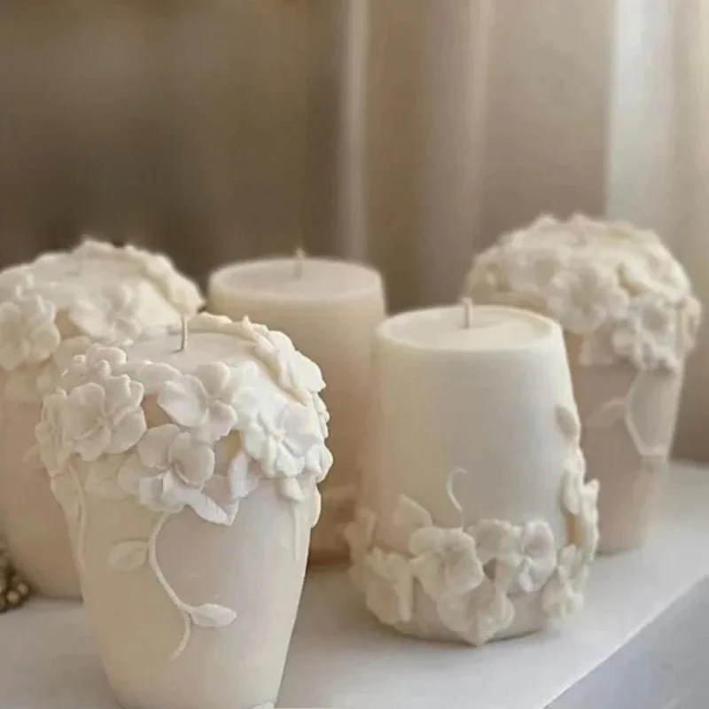 2026 Rattan Flower Silicone Candle Mould Rose Pillar Resin Making Tool for Ceramics Gypsum Plant Column Home Art Decor & Gifts