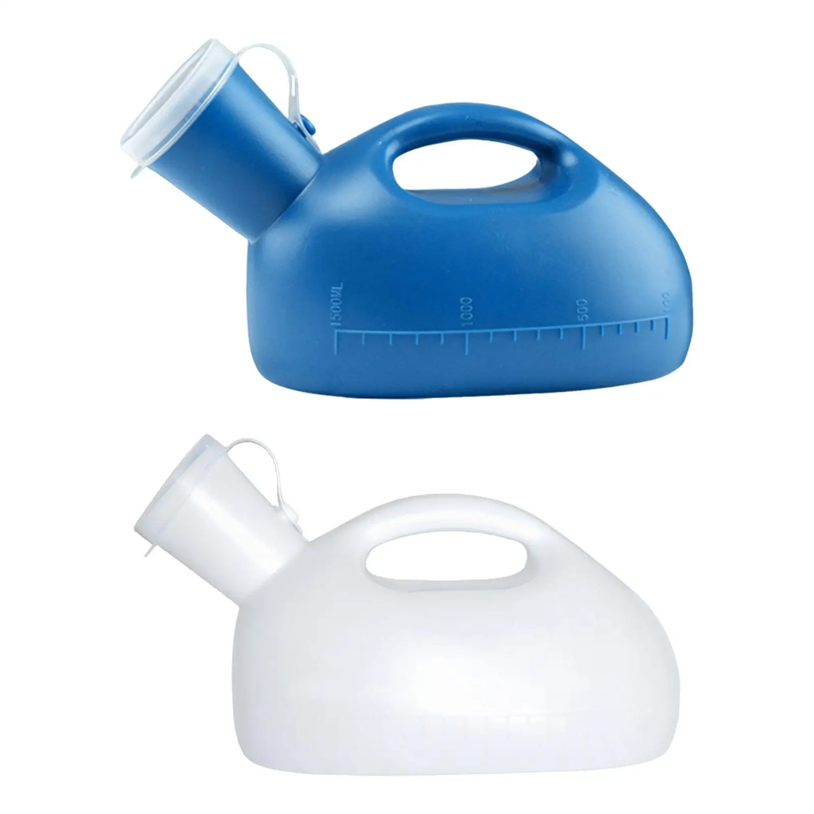 Men Pee Bottle Mens Potty 1500ml No Spilling Lightweight Portable with Lid Handle Urinary Container for Seniors Home Driving