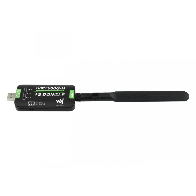 SIM7600G-H 4G USB DONGLE With Antenna, Industrial Grade 4G Communication And GNSS Positioning Peripheral, Global Band Support