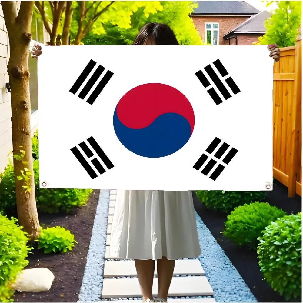 Flag of South Korea Flags Edgeless four-ring hanging decor indoor outdoor compatible easy for hanging display