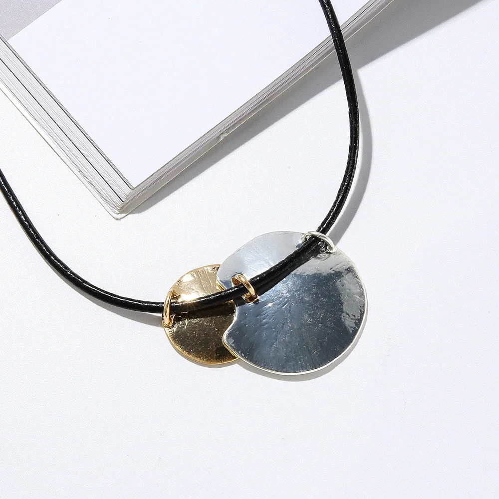 New European and American fashionable round brushed short chain environmentally friendly women's jewelry short necklace