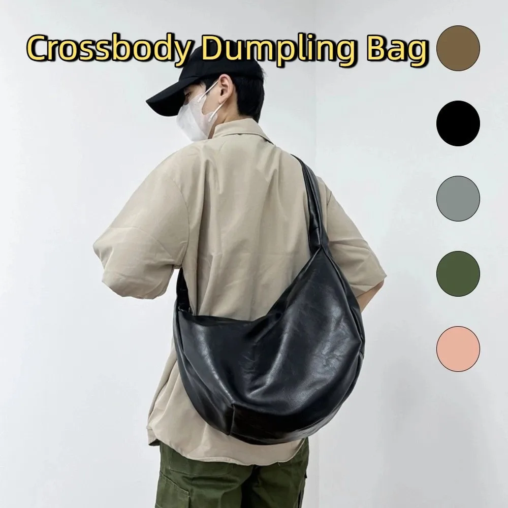 

Japanese Style PU Leather Shoulder Bag Large Capacity Streetwear Casual Chest Pack Lightweight Commuting Crossbody Bag Unisex
