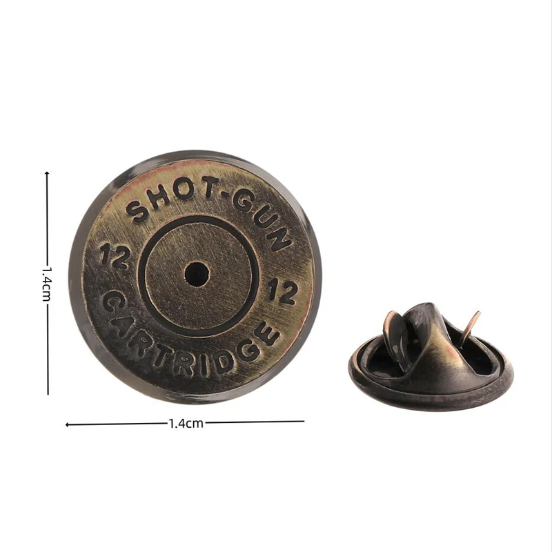 High quality bronze bullet brooch, fashionable men's shirt, suit, lapel, badge and pin, the best choice for gift giving