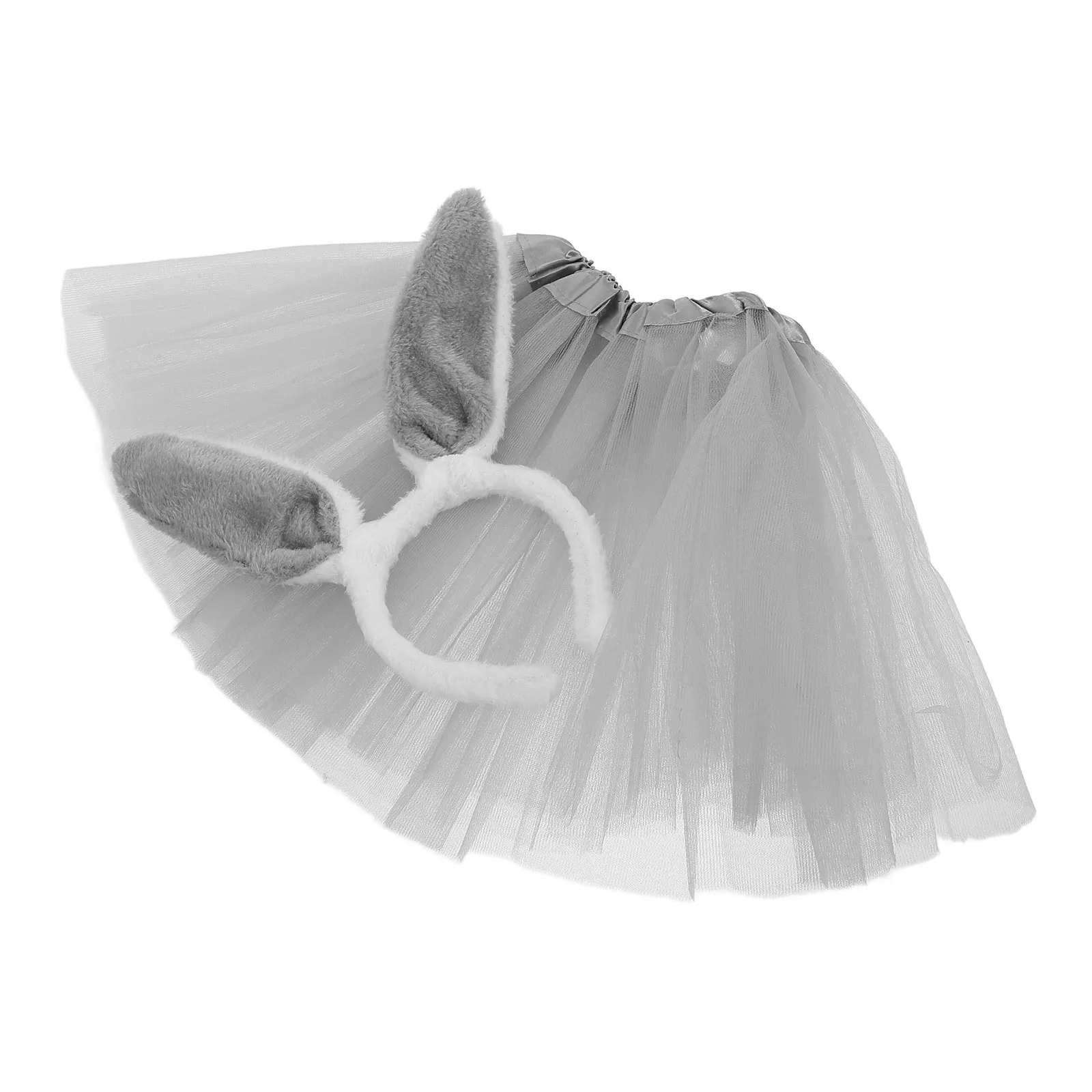 1세트 부활절 토끼 머리띠 스커트 세트 소녀 코스프레 파티 의상 유아 부활절 튜튜 드레스 사진 촬영 의상 축제 유니폼