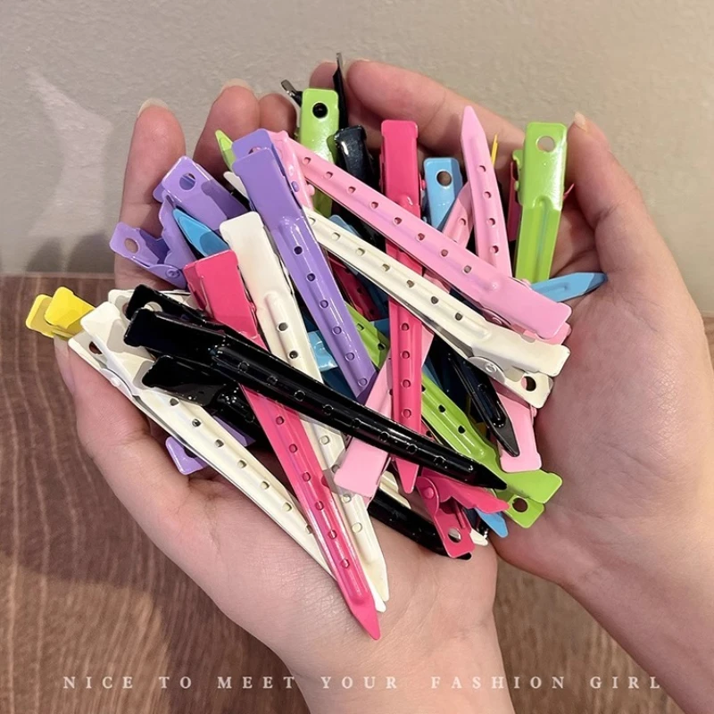 5Pc Colour Spray Painted Metal Duckbill Clip Curly Hairpin Women Long Hair Styling Clips Hair Root Fluffiness Tool Clip Barrette