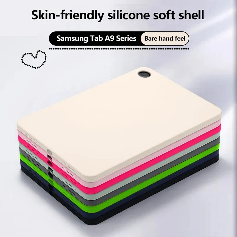 

Skin Feel Silicone Case for Samsung Galaxy Tab S10 Fe Plus 13.1 2025 A9 X110 X115 S9 FE Plus 12.4 S10+ S8 S7 A7 S6 Lite A8 Cover