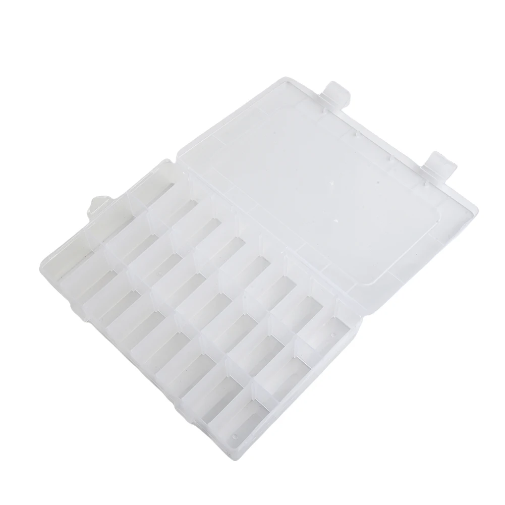 Plastic Box Storage Box 24 Grid Clear Light PP Practical Metal Parts Sewing Accessories Craft Parts Transparent Lid Dustproof