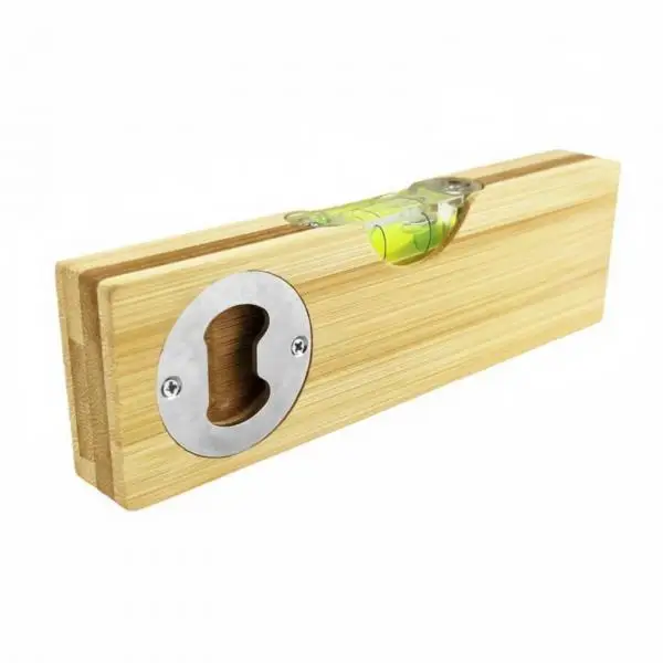 Multifunctional Wood Beer Bottle Opener with Built in Level for Home Tavern Pub Kitchen Manual Tool