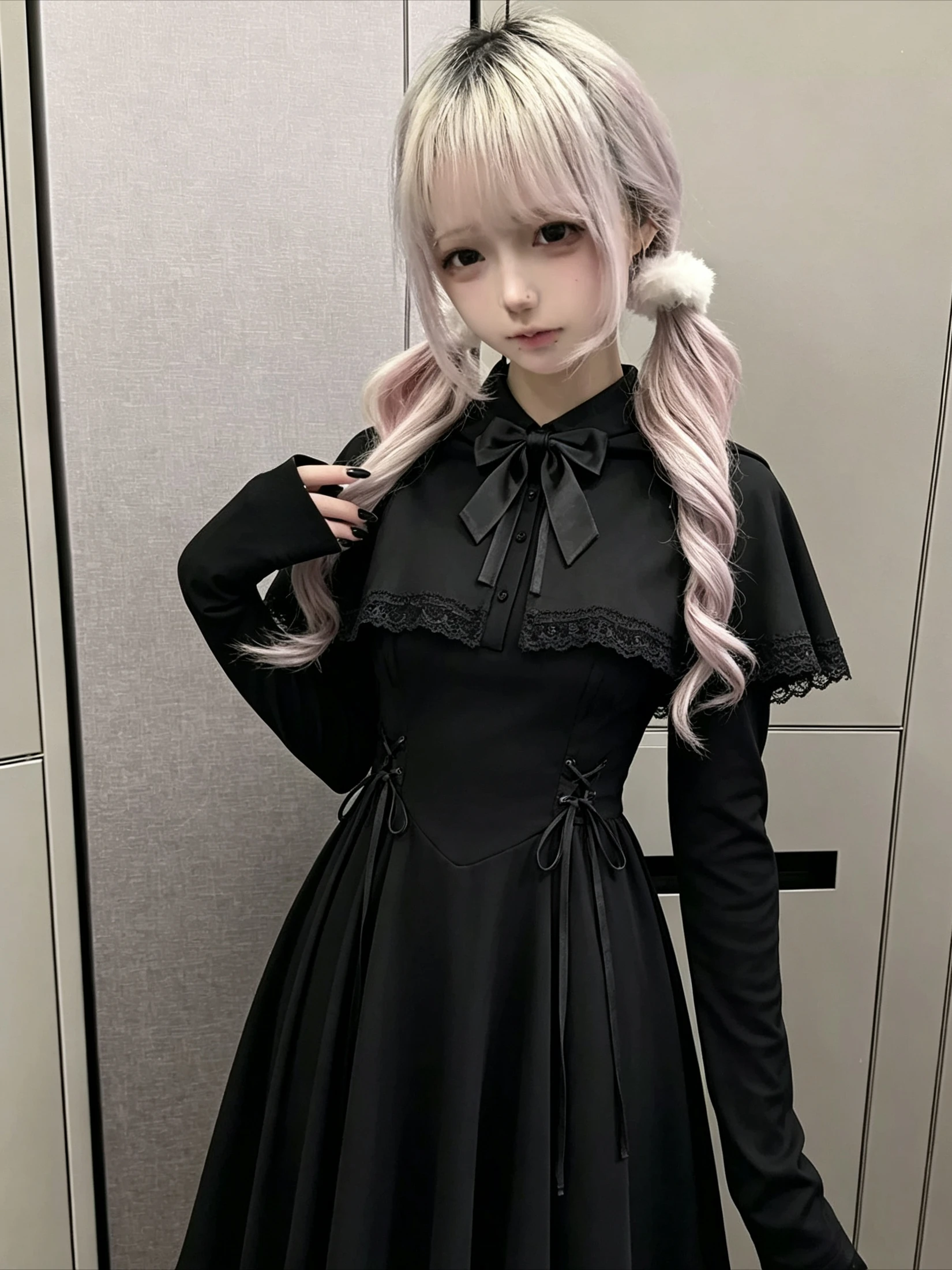 Fashion Street Night - Women Black Gothic Lolita Midi Dress