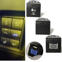 LED Light Car GAS Air Comp Barrier Gate Door Push Button Switch with Wire for Toyota Camry Altis Hilux LC300 2018 Rav4 Prado 150