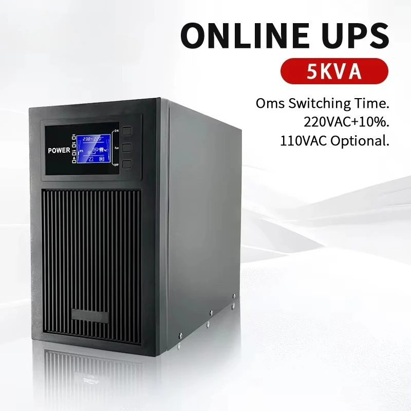 سعر المصنع 5KVA مصدر طاقة UPS عبر الإنترنت 5000va مرحلة واحدة ثنائي التحويل مصدر طاقة غير منقطع UPS الشركة المصنعة