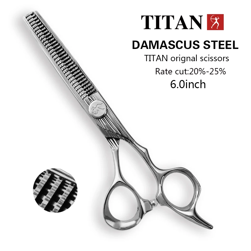 TITAN  6 inch Cutting Thinning Tool máquina de cortar cabelo Hair Scissors Stainless Steel Salon Hairdressing Shears