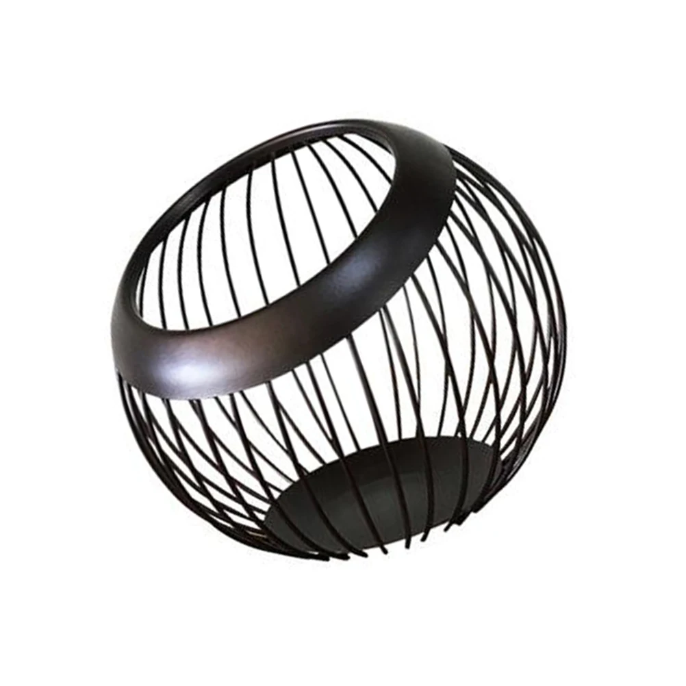 سلة تخزين الفاكهة الحديدية ذات سعة كبيرة وتصميم مجوف للمطبخ وصينية تصريف الخضروات لخبز الموز والبرتقالي والتفاح