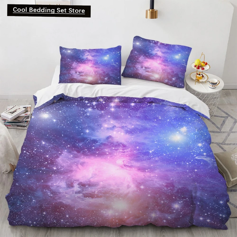 

Romantic Magic Galaxy Bedding Set Queen King Full Size Duvet Cover Sets with Pillow Cover Teens Women Bed Linen Comforter Sets