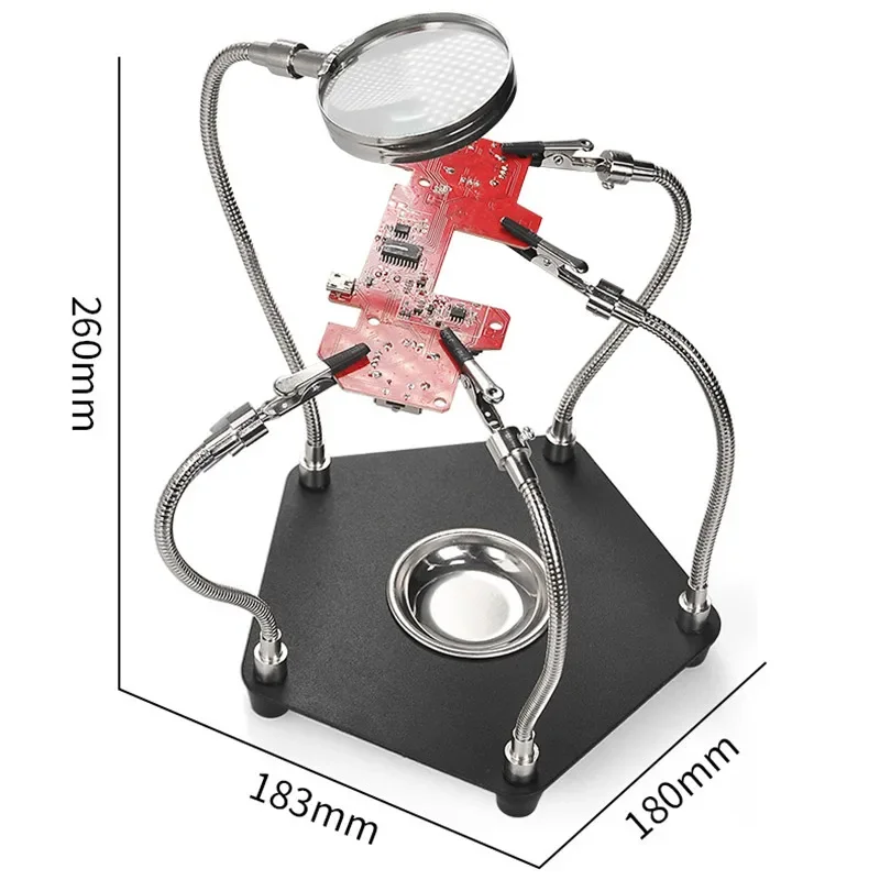 

TE-806 Держатель печатной платы для ремонта пайки Универсальные металлические руки помощи для сварочной станции Увеличительный инструмент печатной платы