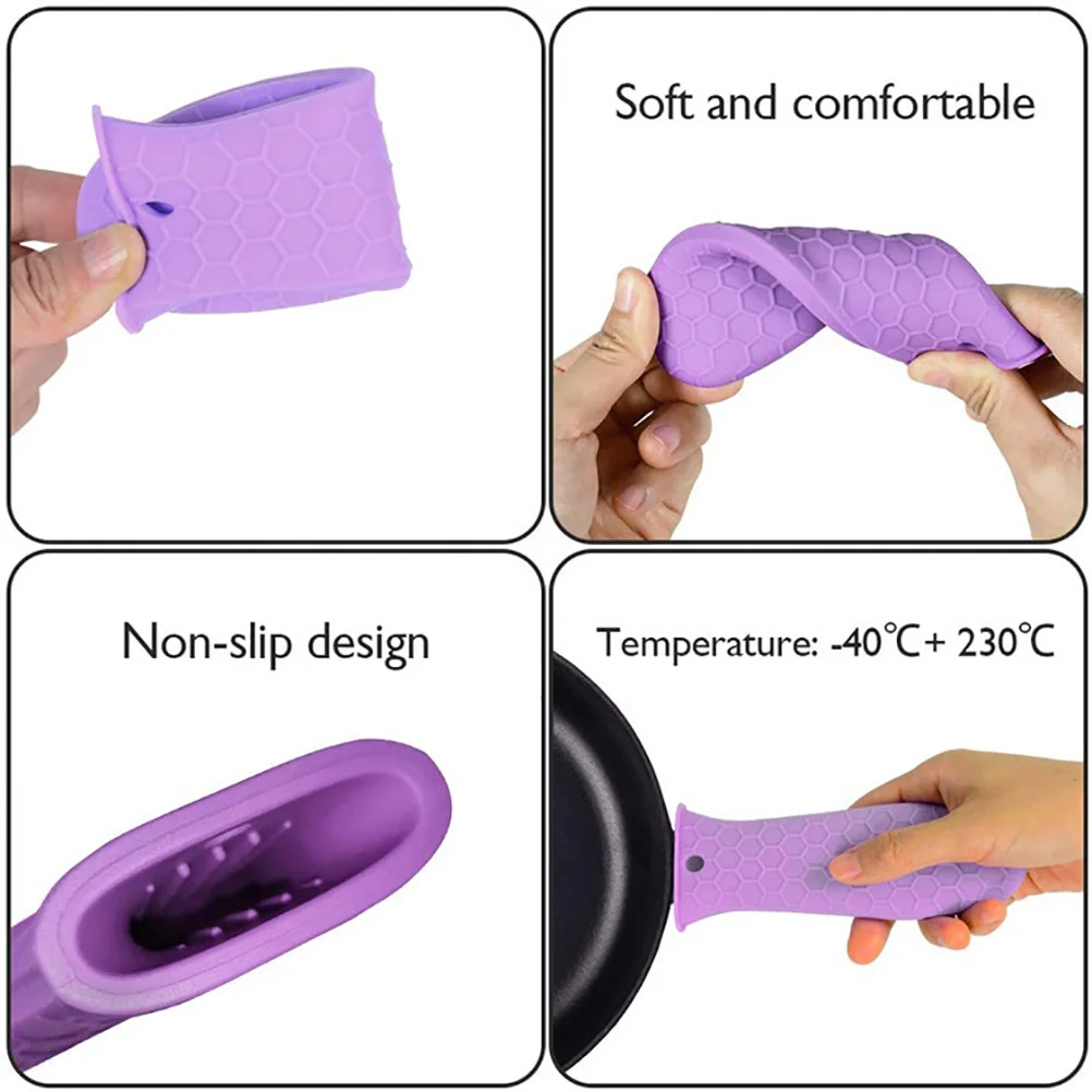 

5Pcs Heat Resistant Silicone Pot Handle Cover Non-Slip Hot Pan Grip Anti-Scalding Kitchen Tool Hot Handle Holders