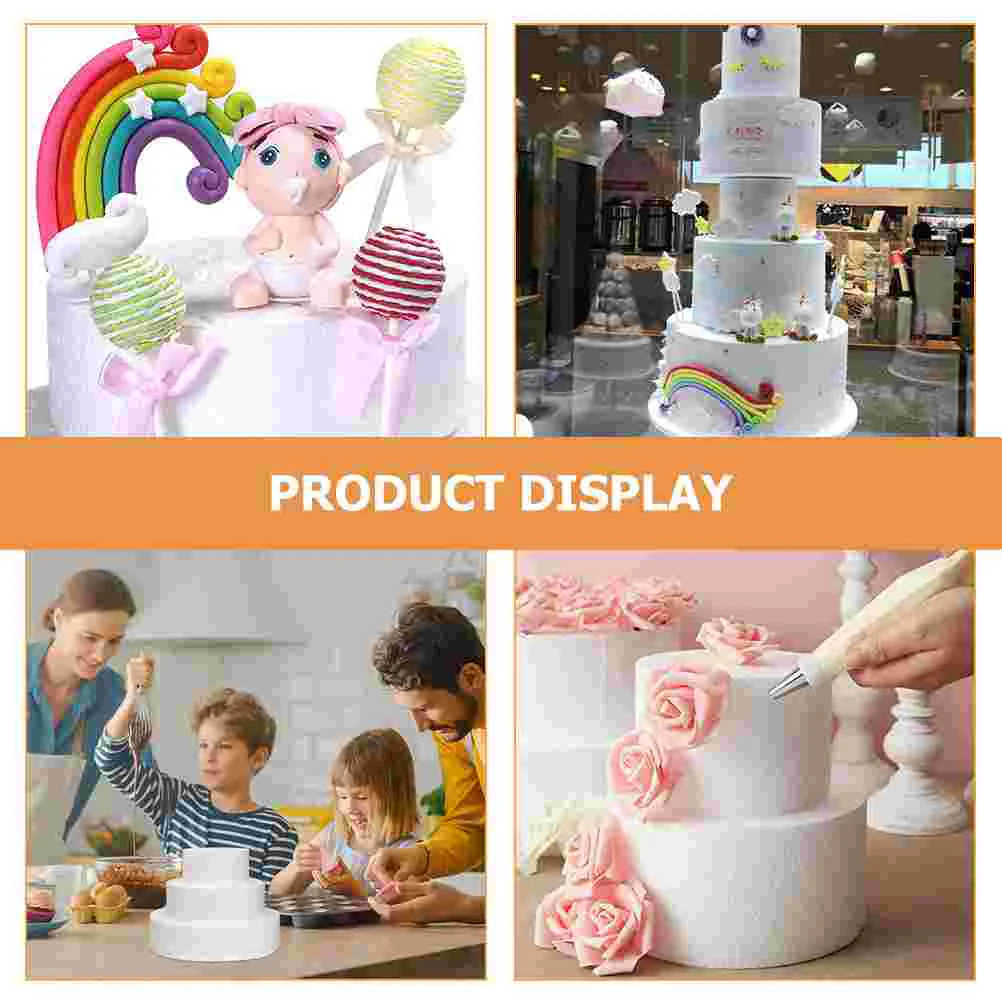 4 Pcs Cake Embryo Model Frost Form Fake Cakes Wedding Foams Practicing DIY Reusable Stand