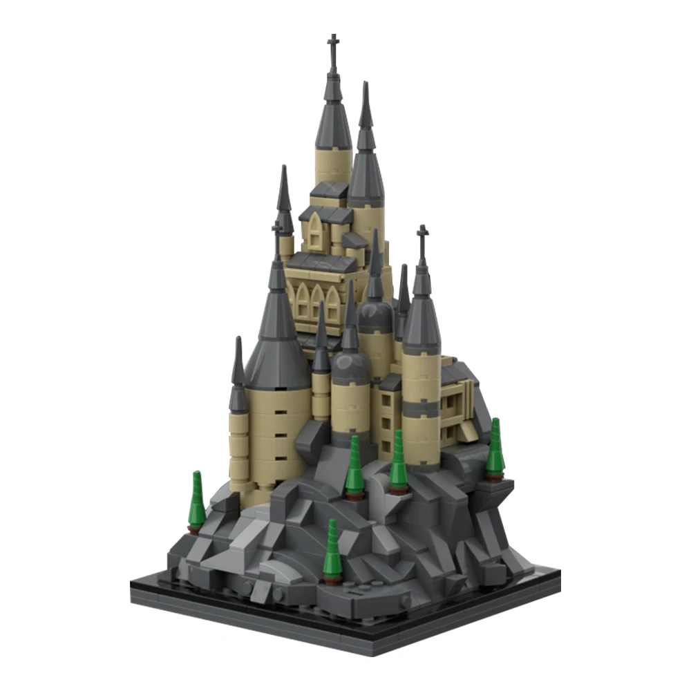 Moc mini blocos de construção modelo castelo brinquedo de montagem diy para crianças e adultos, conjunto de arquitetura criativa decoração de exibição