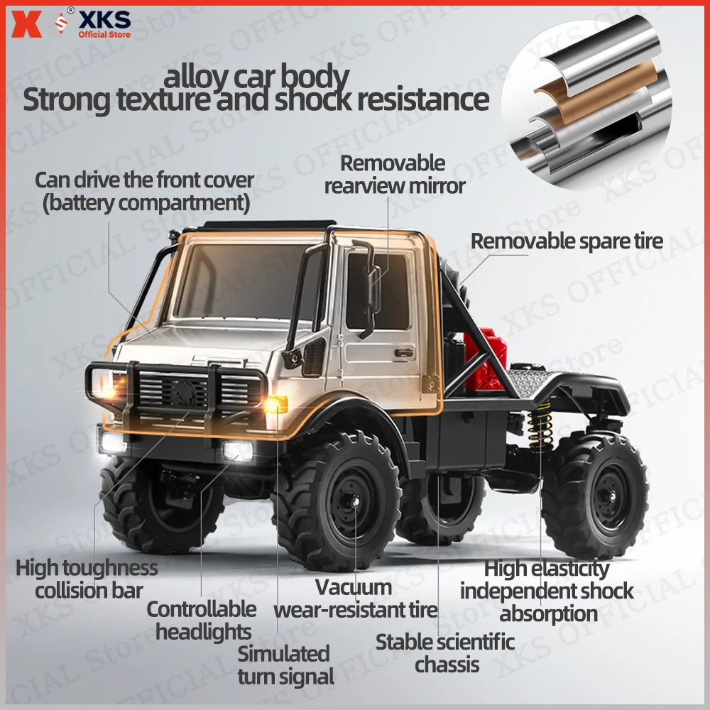 XKS Mangniu MN333 1/18 U4000 Classic Model 4WD RC Car 2.4G Remote Control Rock Climbing Off-Road Vehicle Toy Gift for Boys