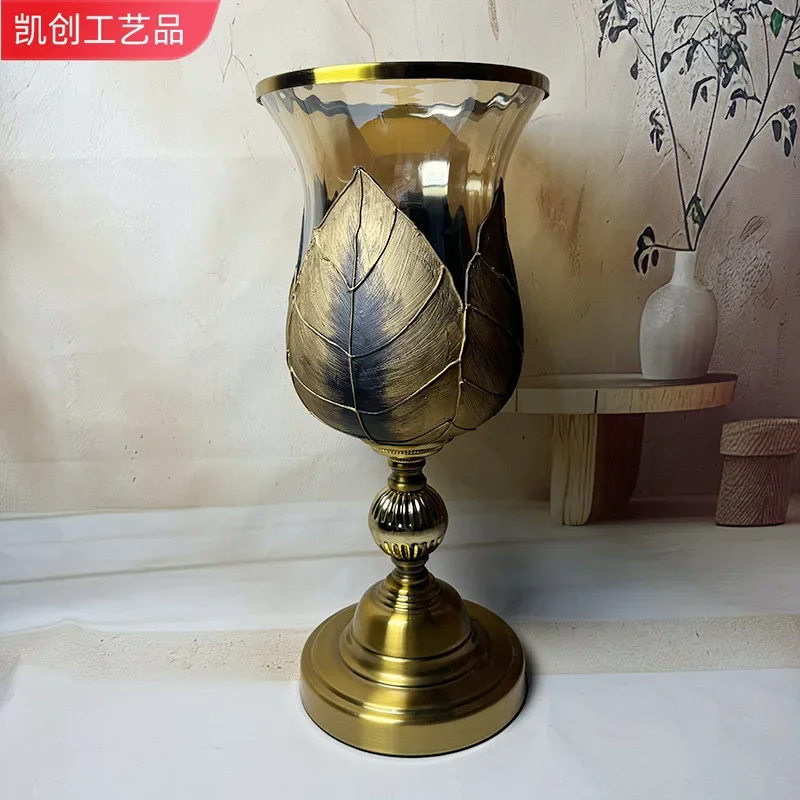 High-end simulated flower glass vase creative wedding site arrangement flower arrangement flower arrangement hotel