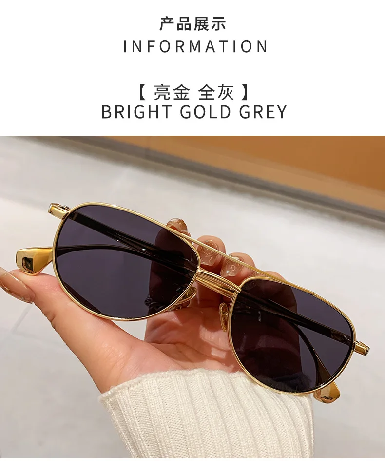 Trendy Beliebte Metall Pilot Sonnenbrille Frauen Männer Outdoor Luxus Designer Shades Sommer Reisen Stick Sonnenbrille Männlich UV400 – Detail 7