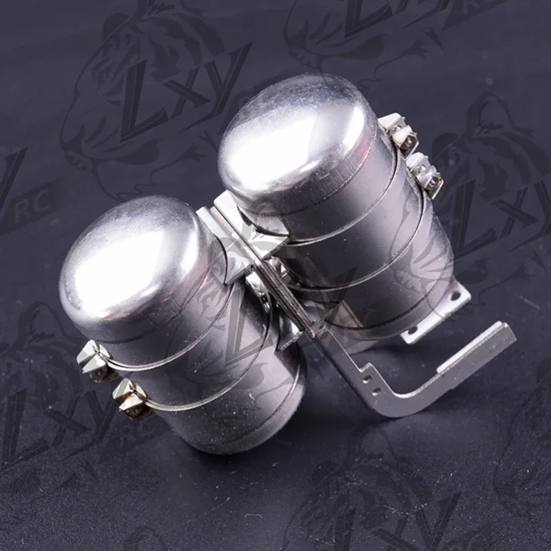 

Металлическая имитация двойного короткого бензобака в масштабе 1:14, украшение для грузовика Tamiya RC SCANIA 770S R620 VOLVO BENZ Arocs MAN TGX Car