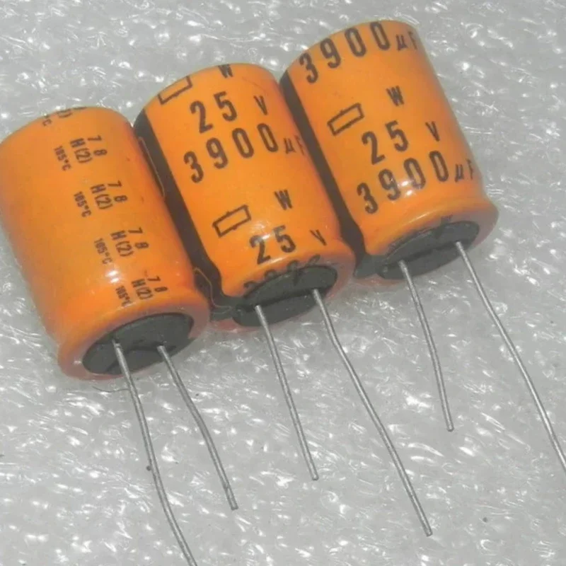 10PCS/LOT Electronic  25V 3900UF  Car Mounted Orange High-temperature Aluminum Electrolytic Capacitor