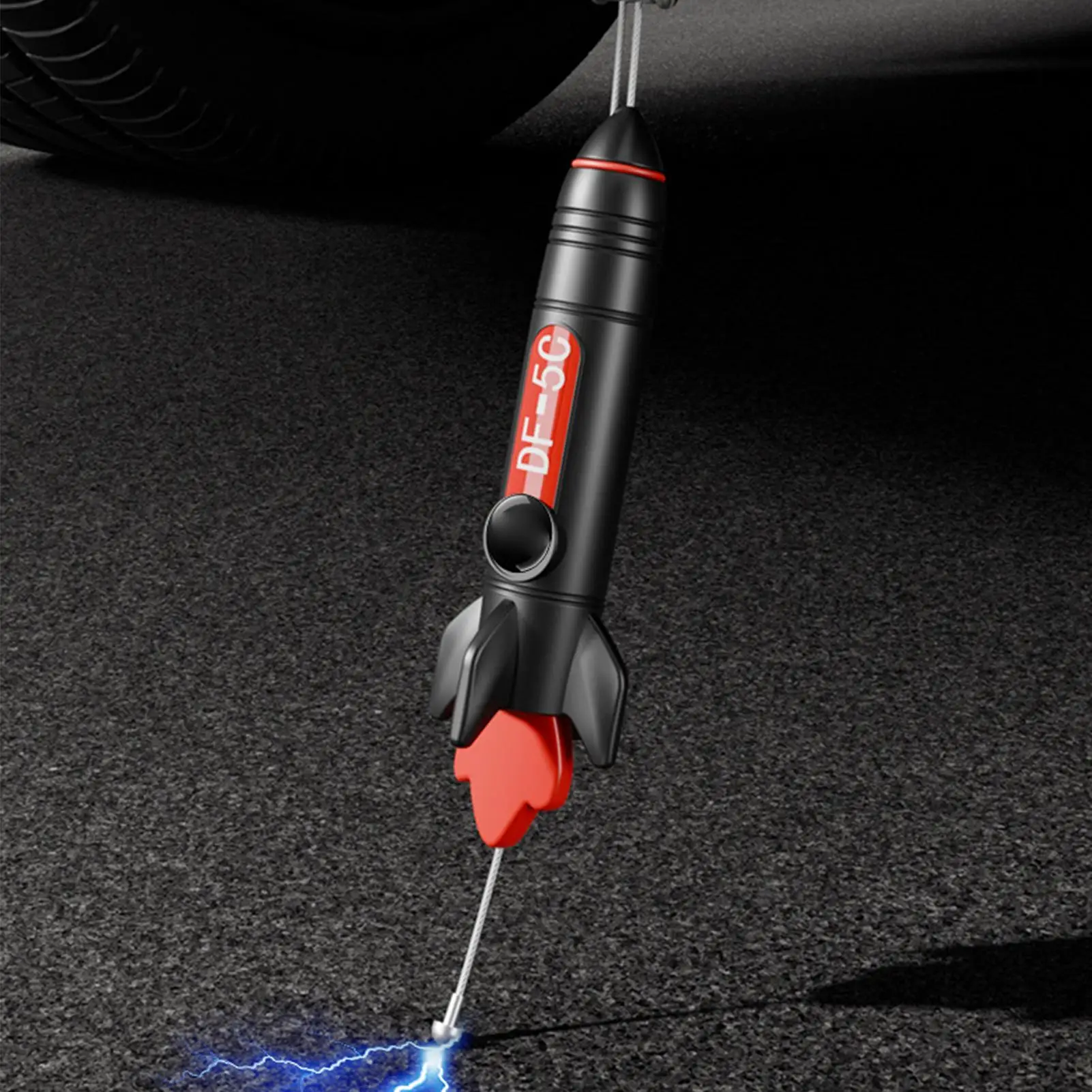 Anti Static Grounding Strap For Car 3D Rocket Design Ground Wire Electrostatic Styling Adjustable Anti-Static Strip For Safe