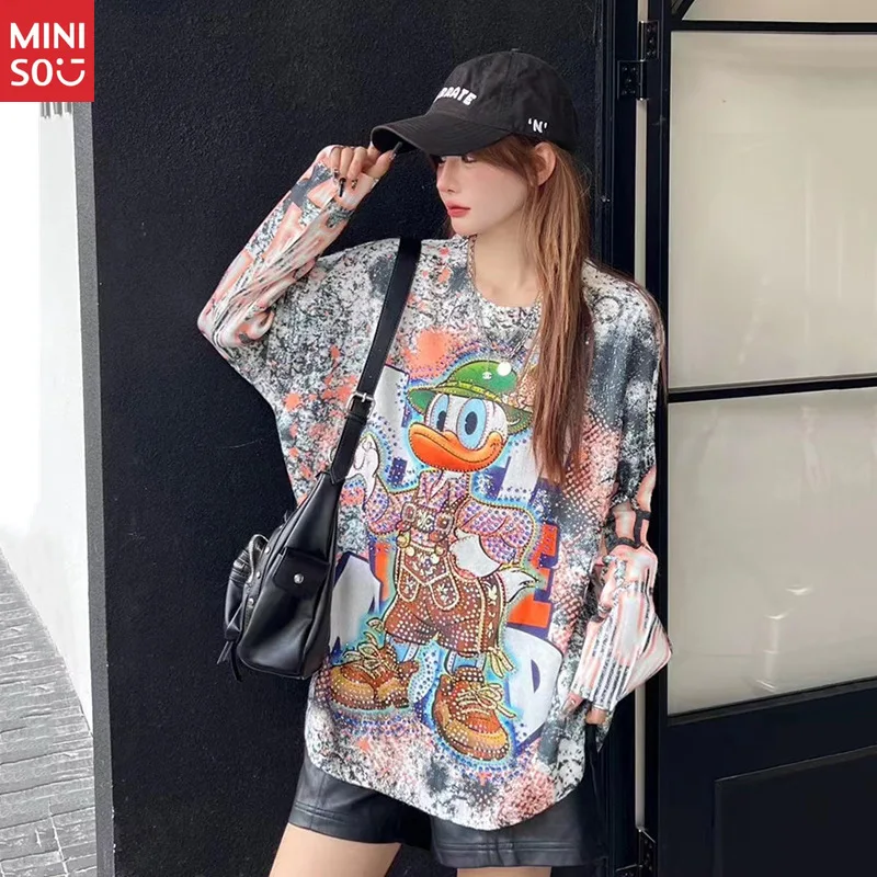 

Disney Original Knit Top, Fashion Print Round Neck Sweater for Women