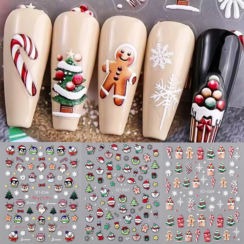 1 ورقة 5D عيد ميلاد سعيد البطر - مراجعة Nail Art Xmas 2025 وسعره