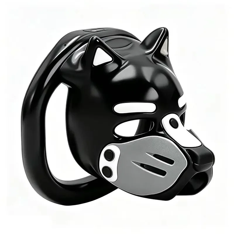 Cute Dog Head Male Chastity Cage with 6Pcs Wrap Penis Rings BDSM Erotic Urethral Lock Device Adult Sex Toys for Men