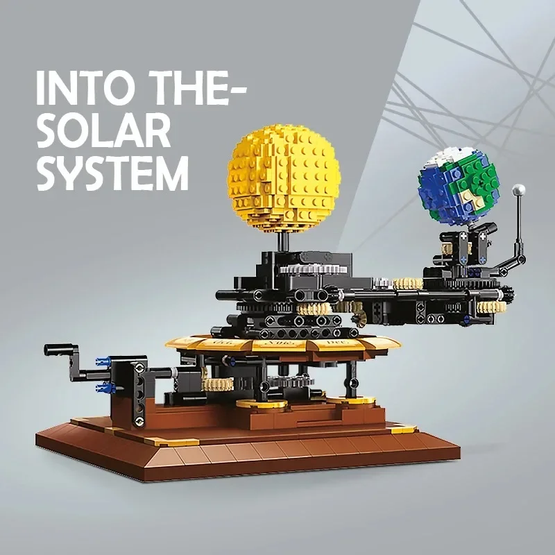 

865PCS Technical Earth Moon and Sun System Planet Building Blocks Creative Science Experiment Moc Bricks Educational Toys 3+