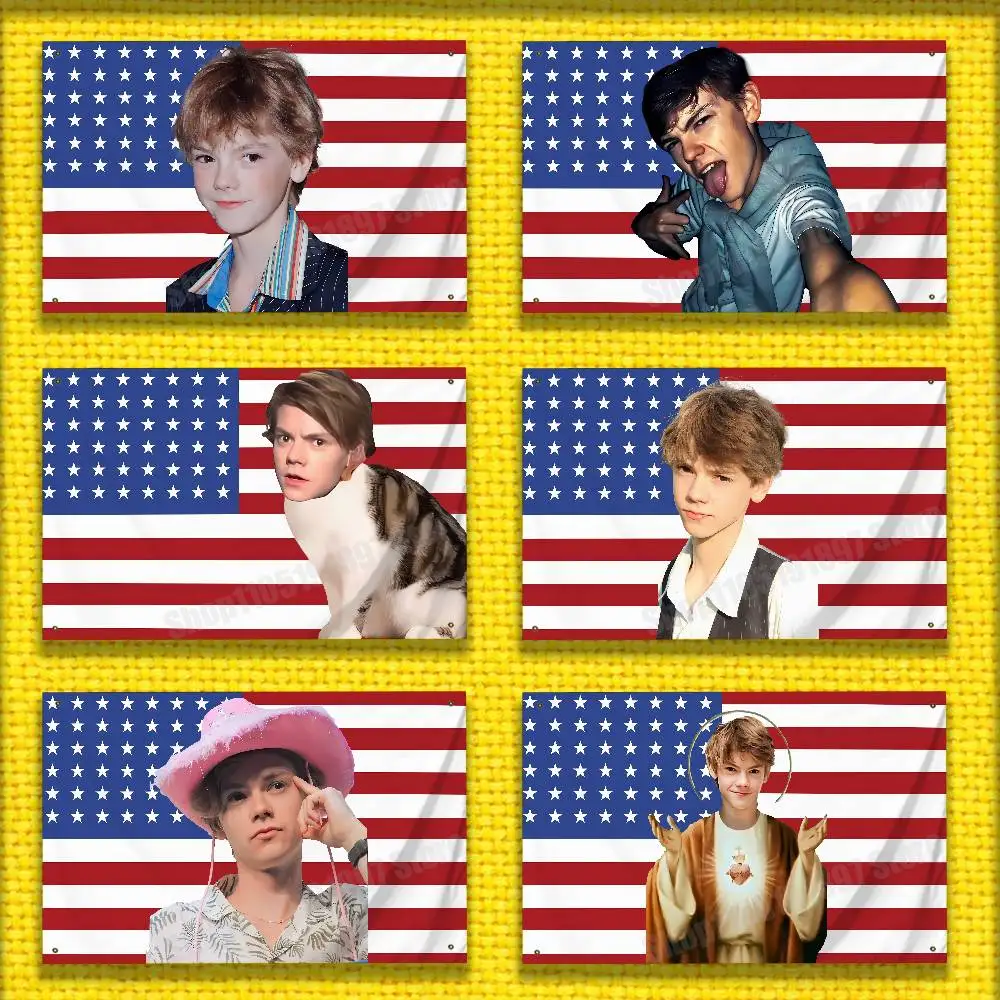 

Actor T-Thomas Brodie Sangster America USA Flag For 50*70cm 60*90cm 60*110cm 80*120cm 100*150cm 150*200cm Camp Banner Tapestry