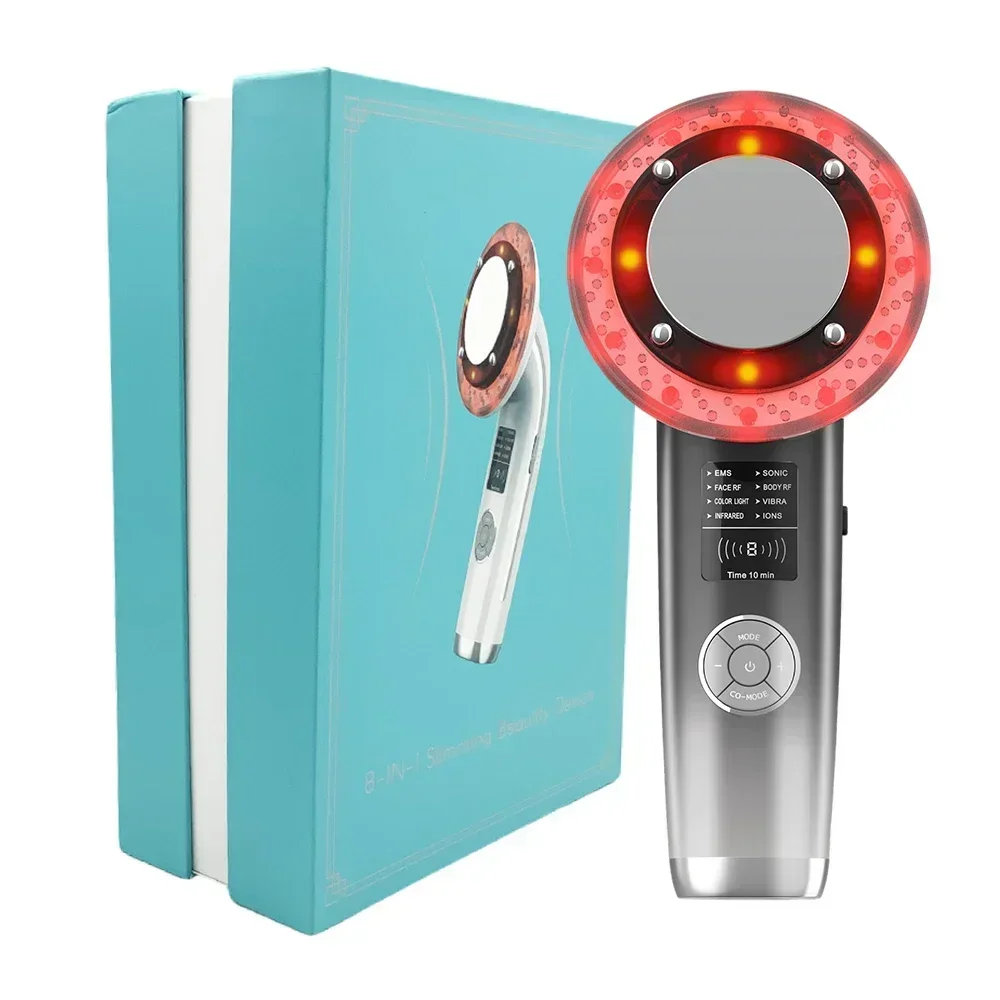 8 IN 1 Ultrasound Cavitation Machine Body Slimming Vibrating Massager Anti-Cellulite Fat Burner Facial RF Infrared EMS LED Light