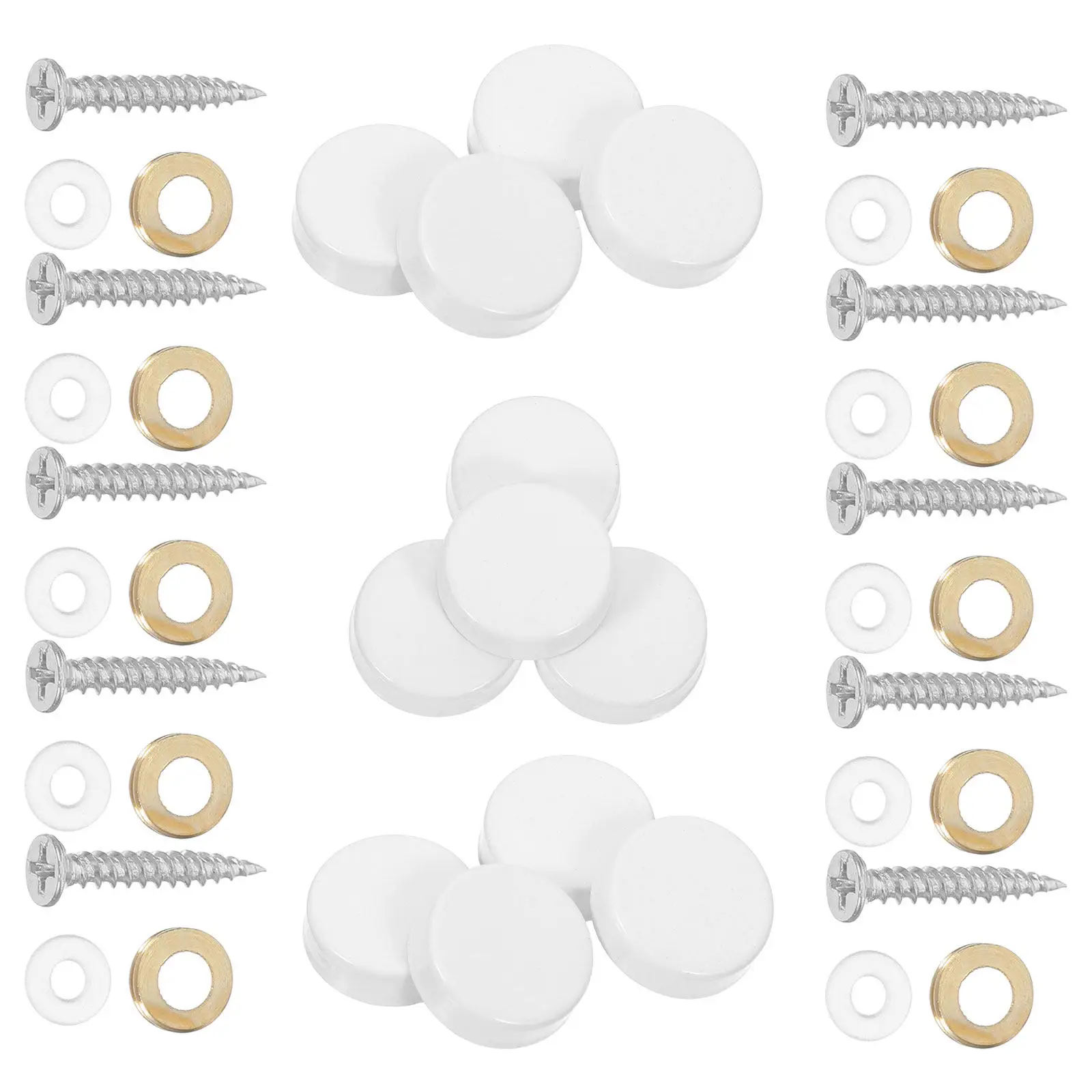 16Sets Mirror Fixing Screws 16Mm Stainless Steel Decorative Screw Caps for Mirrors Cabinets Advertising Signs Home Improvement
