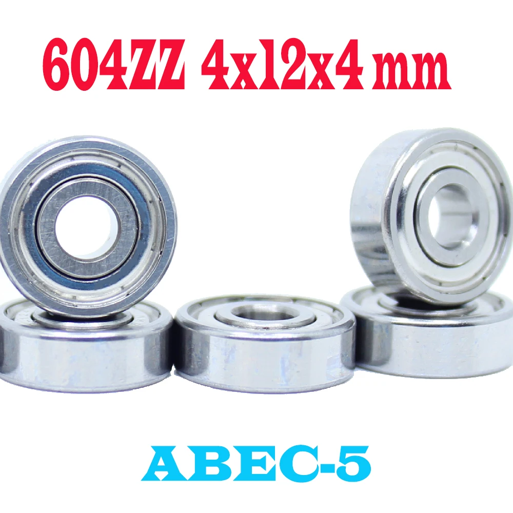 

604ZZ Bearing ABEC-5 10PCS 4x12x4 MM Miniature 604Z Ball Bearings 604 ZZ EMQ Quality