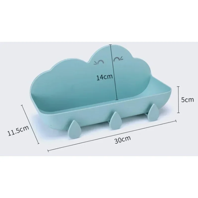 1pc Cute Cloud Shape Wall Shelf Mounted Cloud Bath Creative Shower Shelves Toy Storage Rack Floating Bathroom Organizer