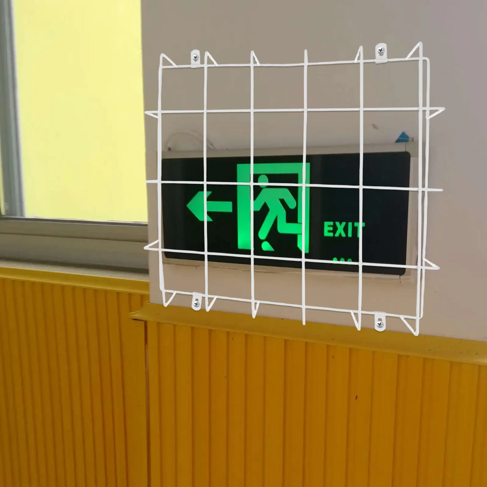 

Emergency Exit Light Protector with Steel Wire Shield Durable Safety Cover for Indoor Outdoor Sign Mounting
