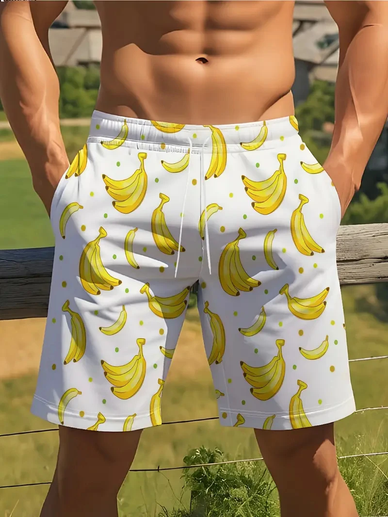Fruit Banana Pattern 3D Print Beach Shorts For Men Women Fashion Lightweight Breathable Summer Shorts Men's Clothes