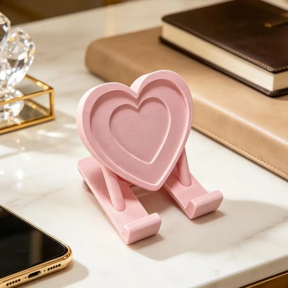 Heart Phone Holder Valentine's Day Phone Stand 3d Printed Heart Cell Phone Holder Love Heart Shaped Mobile Stand for Home