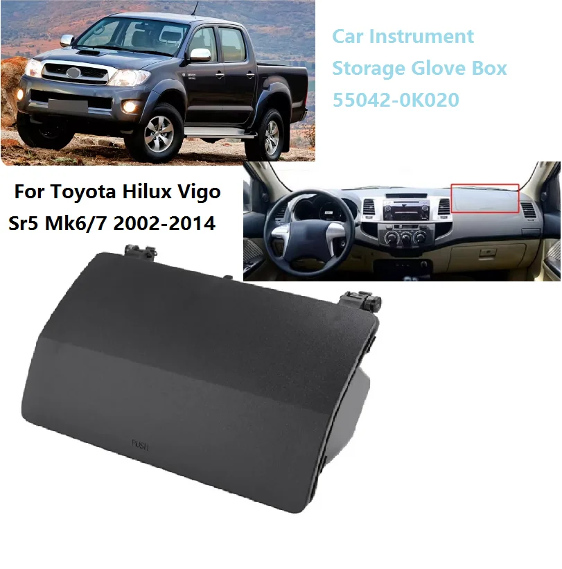 Car Upper Dashboard Glove Box 55042-0K020 For Toyota Hilux Vigo Mk6 Mk7 02-14 Fortuner 05-12 Instrument Storage Box 55441-0K010