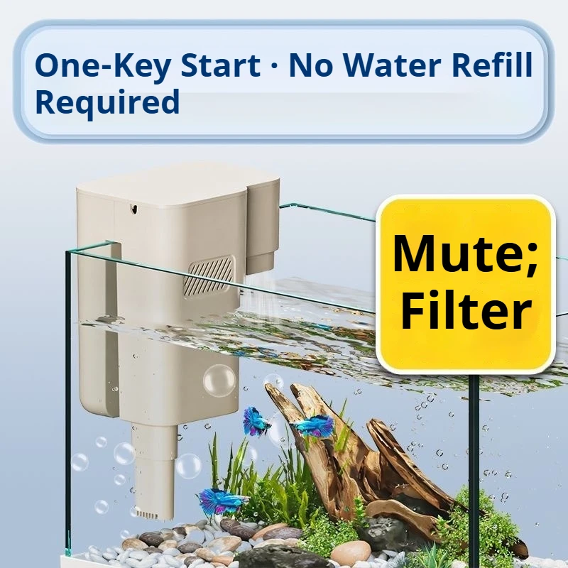 

Wall-mounted fish tank filter, water purification and filtration all-in-one machine, small fish tank suction filter tank