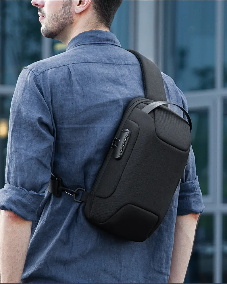 Mark Ryden Chest Bag Anti-thief Men Crossbody Bag Waterproof Shoulder Bags USB Charging Short Trip For Male Travel Pack