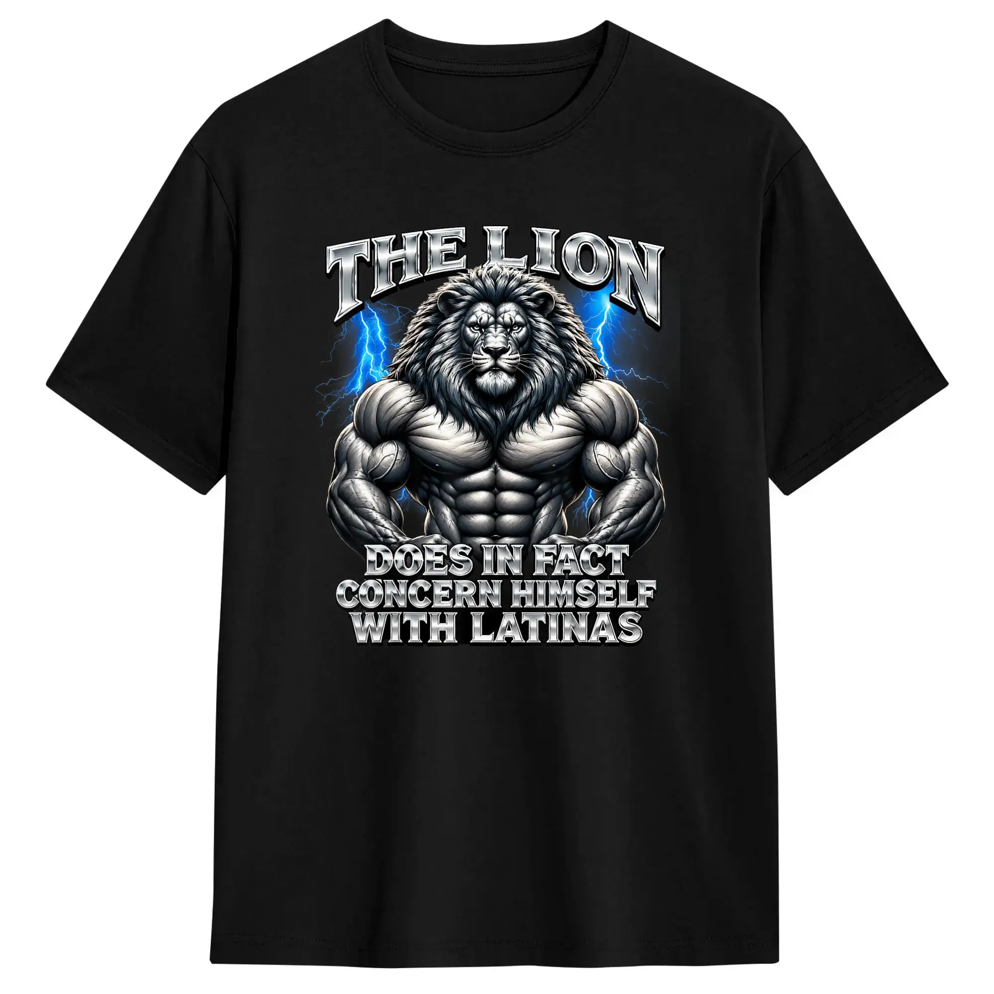 The Lion Does in Fact Concern Himself with Latinas T-Shirt Summer  100% Cotton T Shirts For Man Casual Tee Shirt Short Sleeve
