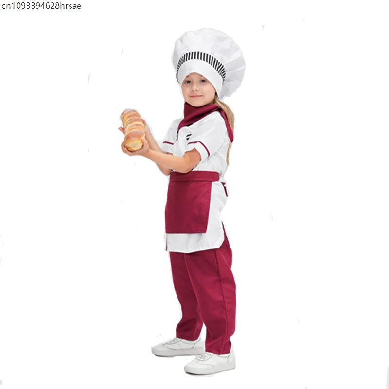 

New Arrival Unisex Baker Child Halloween Fancy Dress Full Set Girl Chef Costume